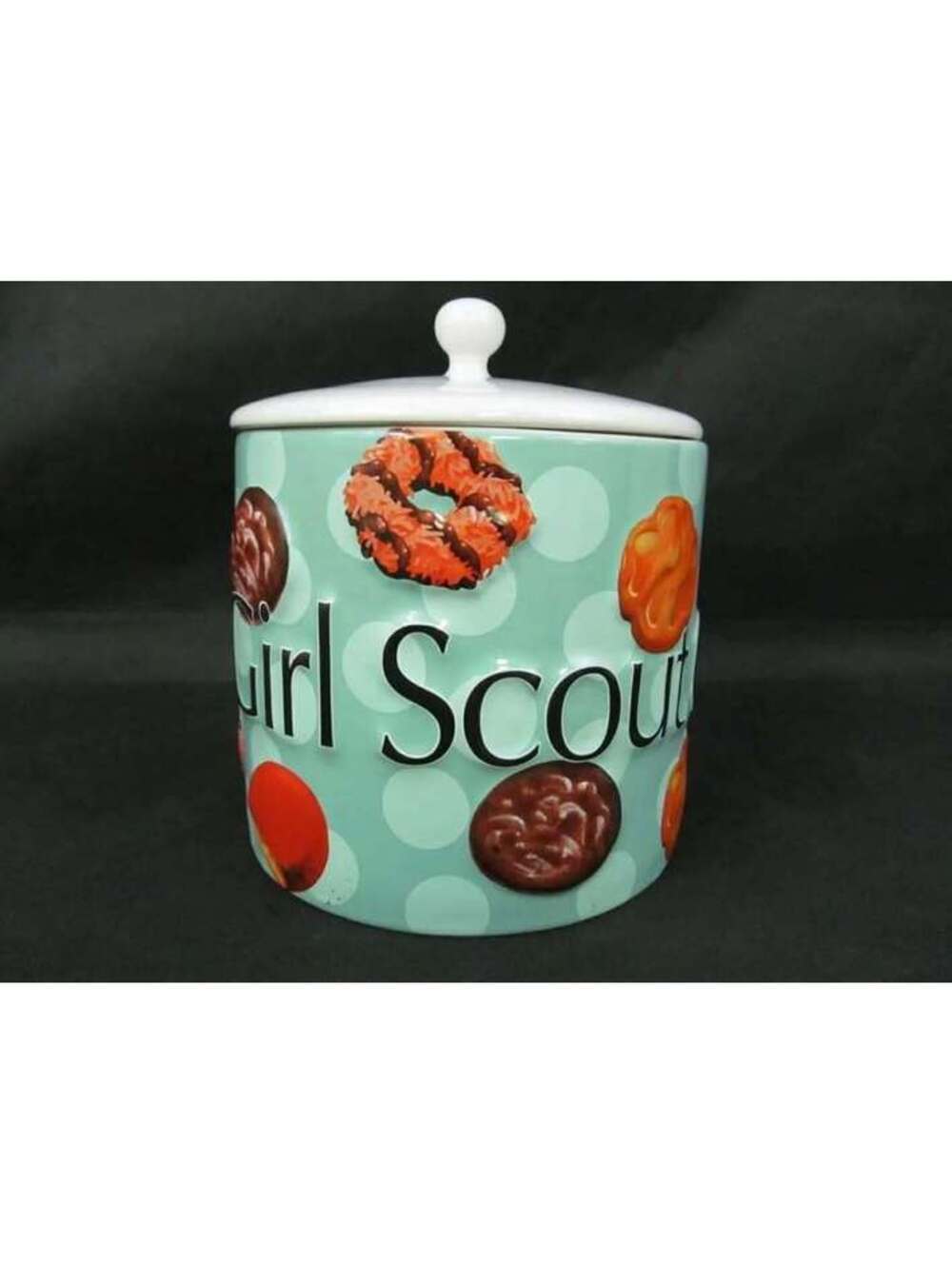 Girl Scout Cookie Ceramic Cookie Jar with Lid